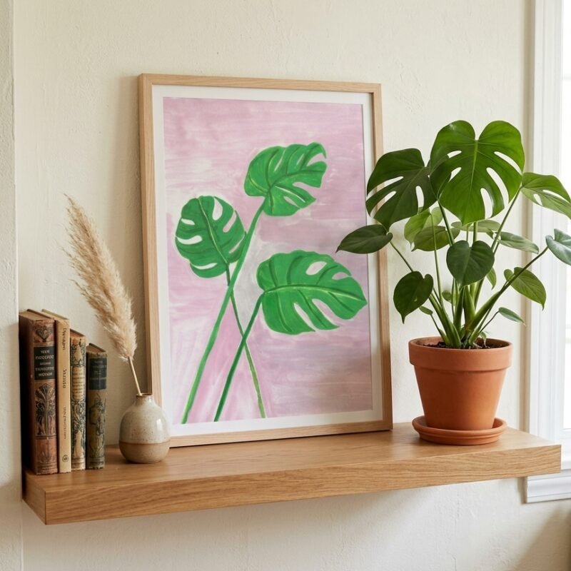 Botanical Monstera Leaves Art Print