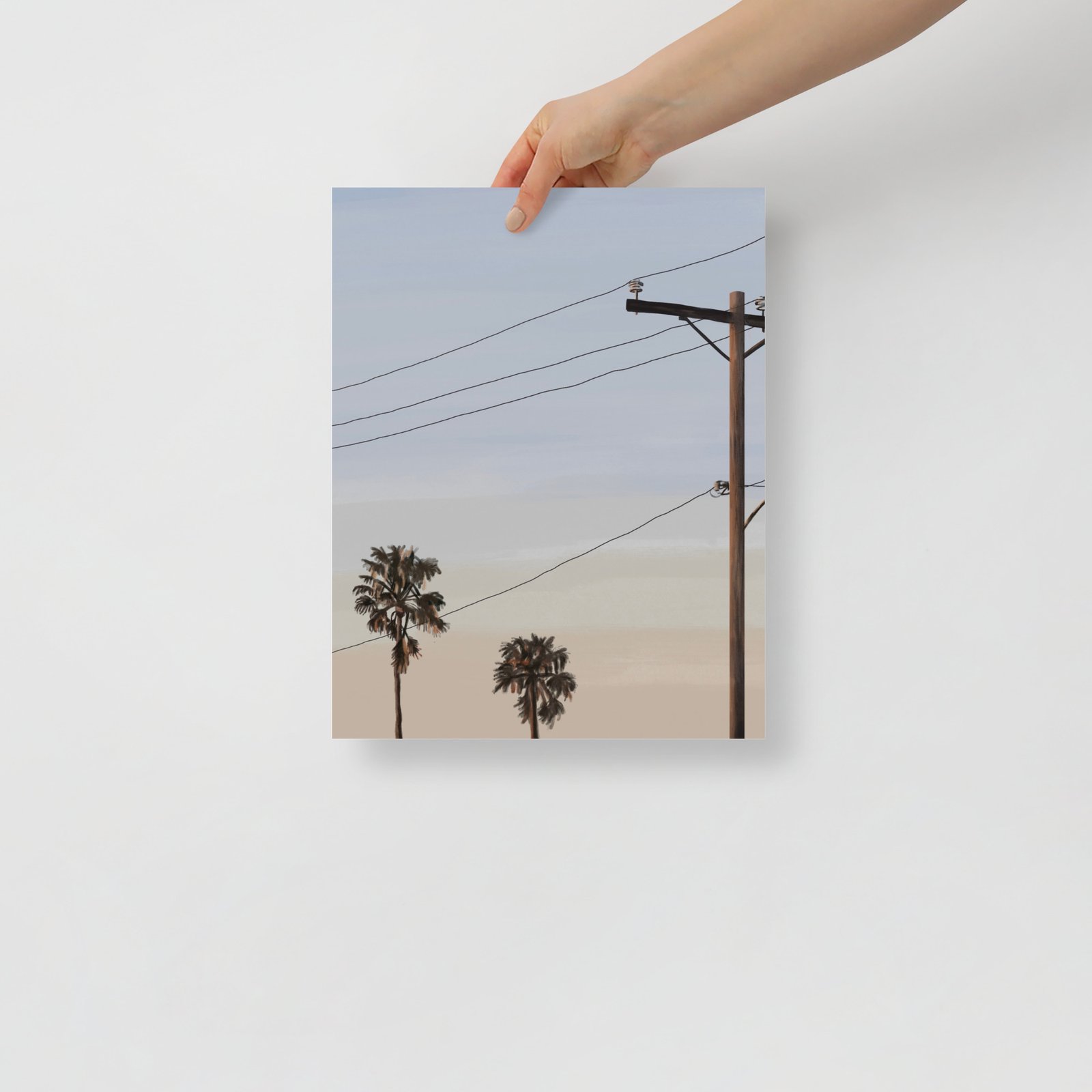 Moody Ocean Beach Palm Trees Art Print - Image 3