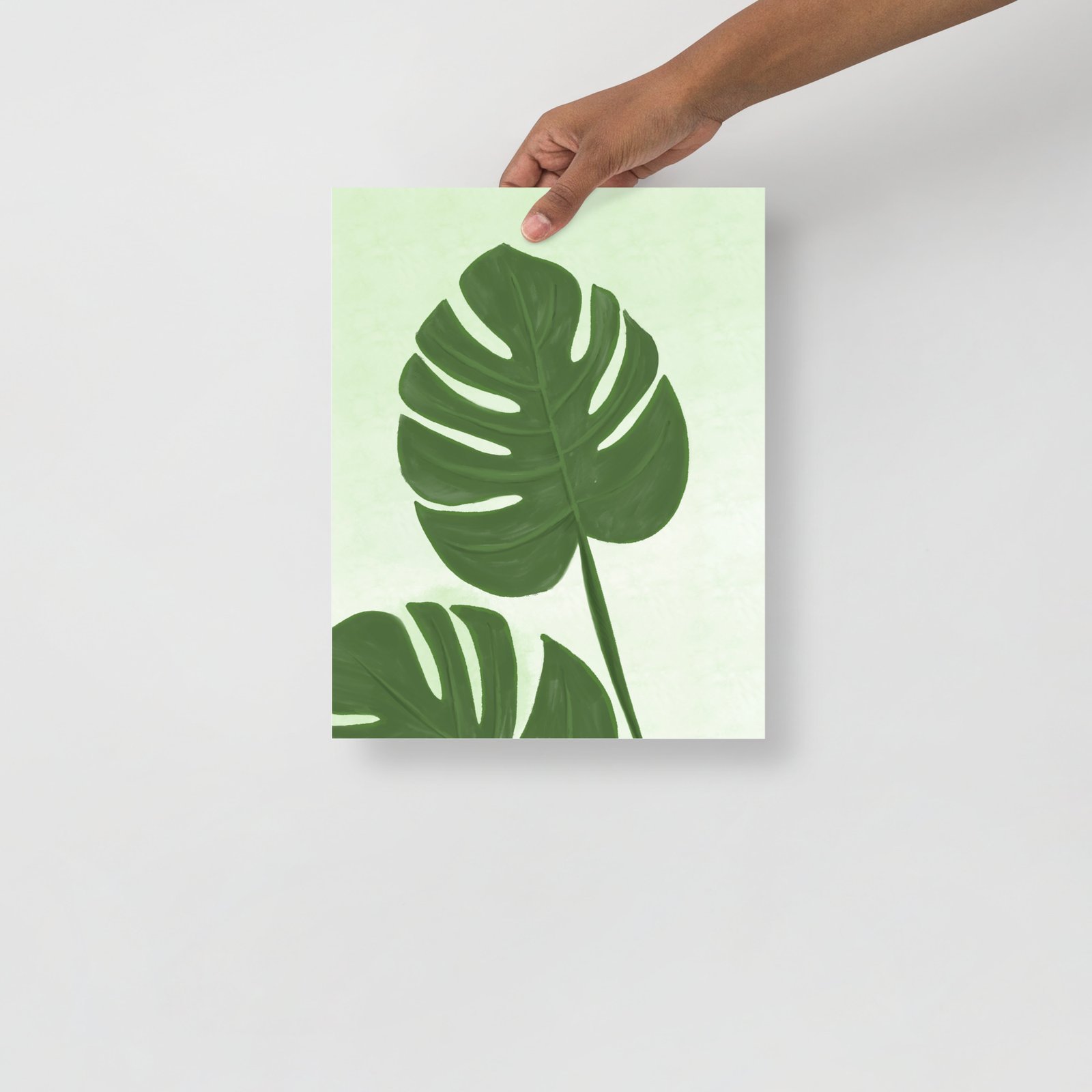 Green Monstera Leaf Art Print - Image 3