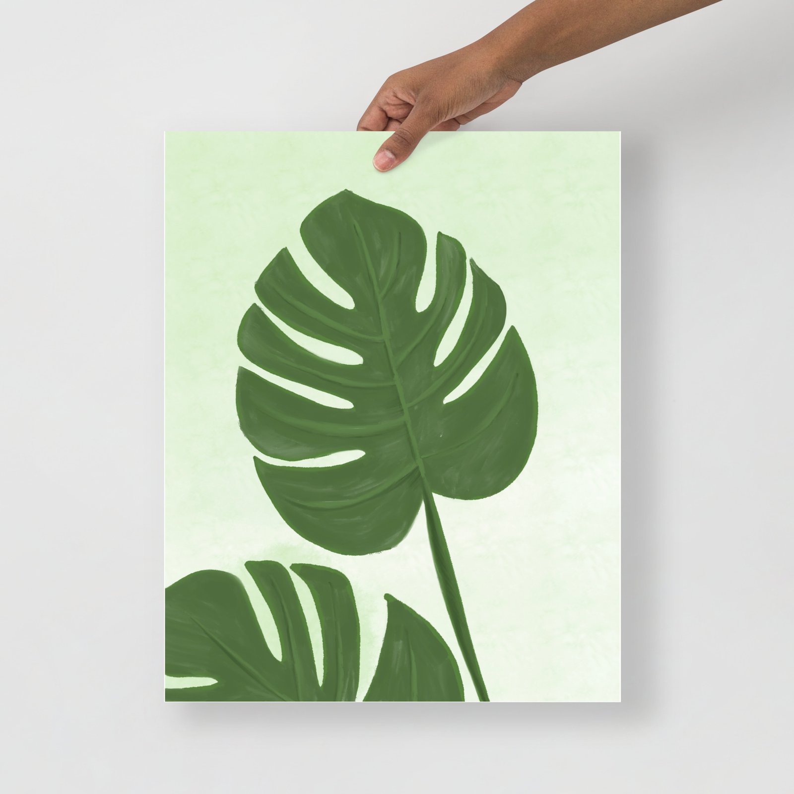 Green Monstera Leaf Art Print - Image 4
