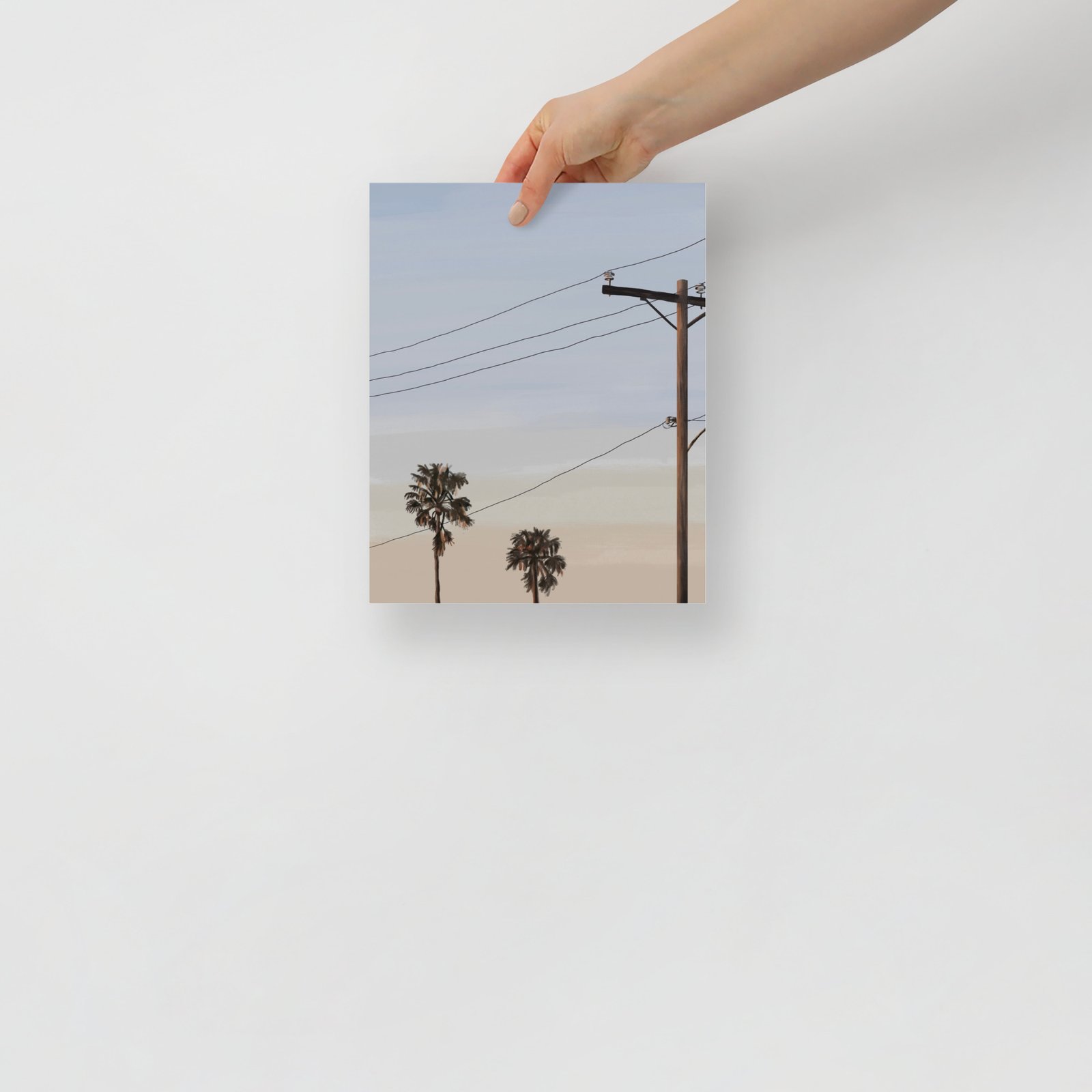 Moody Ocean Beach Palm Trees Art Print - Image 2